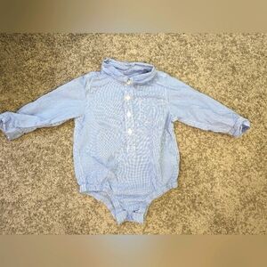 Baby Gap boys onesl Puece. Blue white plaid. EUC. 18-24 months.